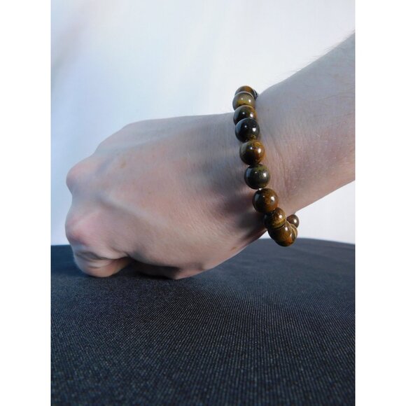 Tiger Eye Gemstone Bracelet Beaded Crystal Healing Jewelry Unisex Wealth Protect - Picture 11 of 12